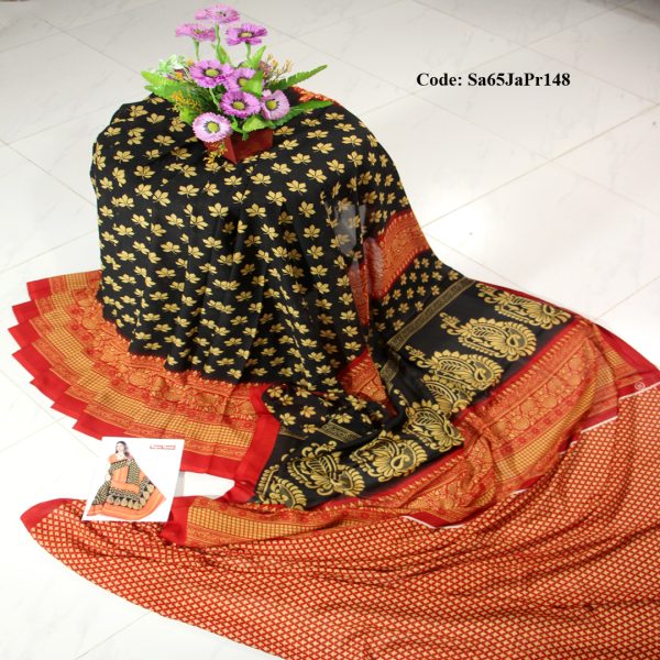 ইন্ডিয়ান সফ্ট জর্জেট প্রিন্ট শাড়ি