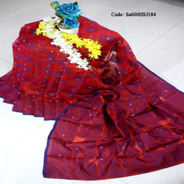 হাফ সিল্ক  জামদনি শাড়ি