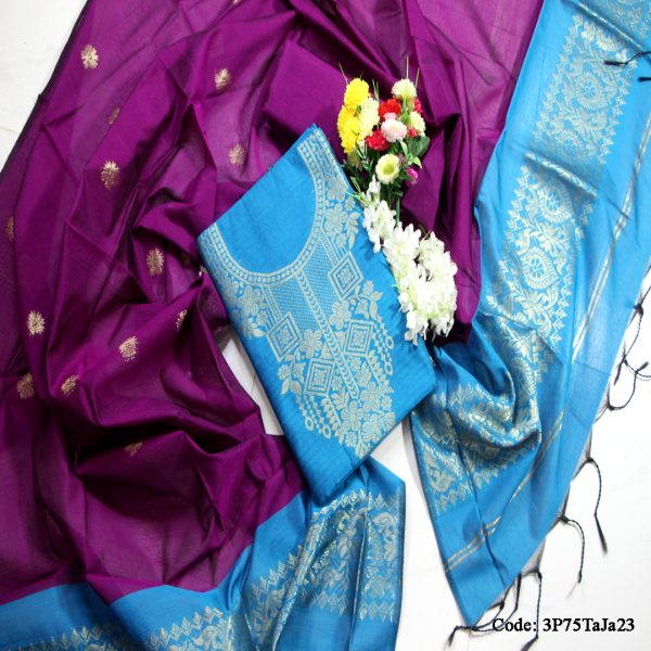 তাঁত জামদানি থ্রি পিস